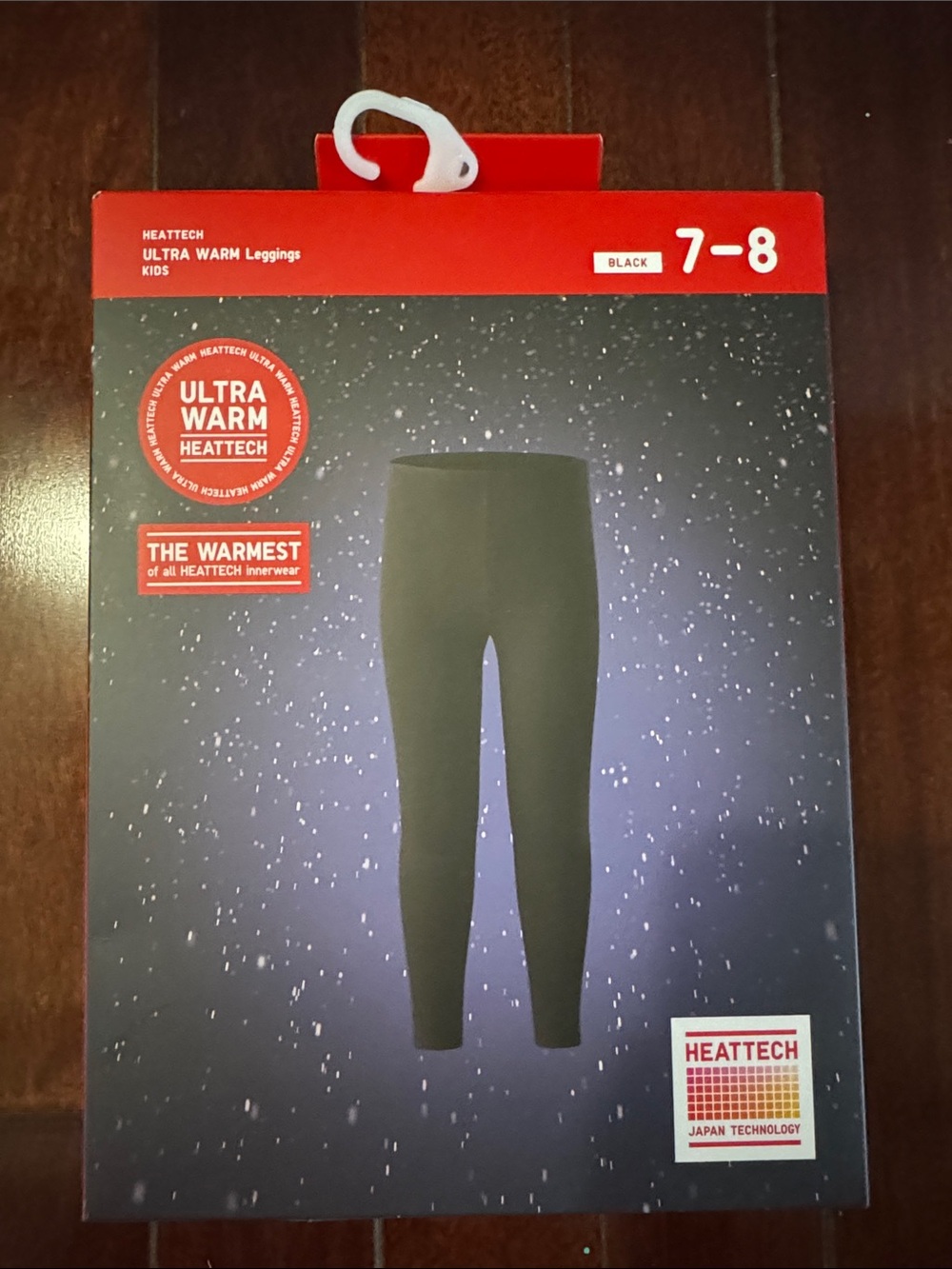 Uniqlo Ultra Warm Kids Black Leggings - Size 7-8